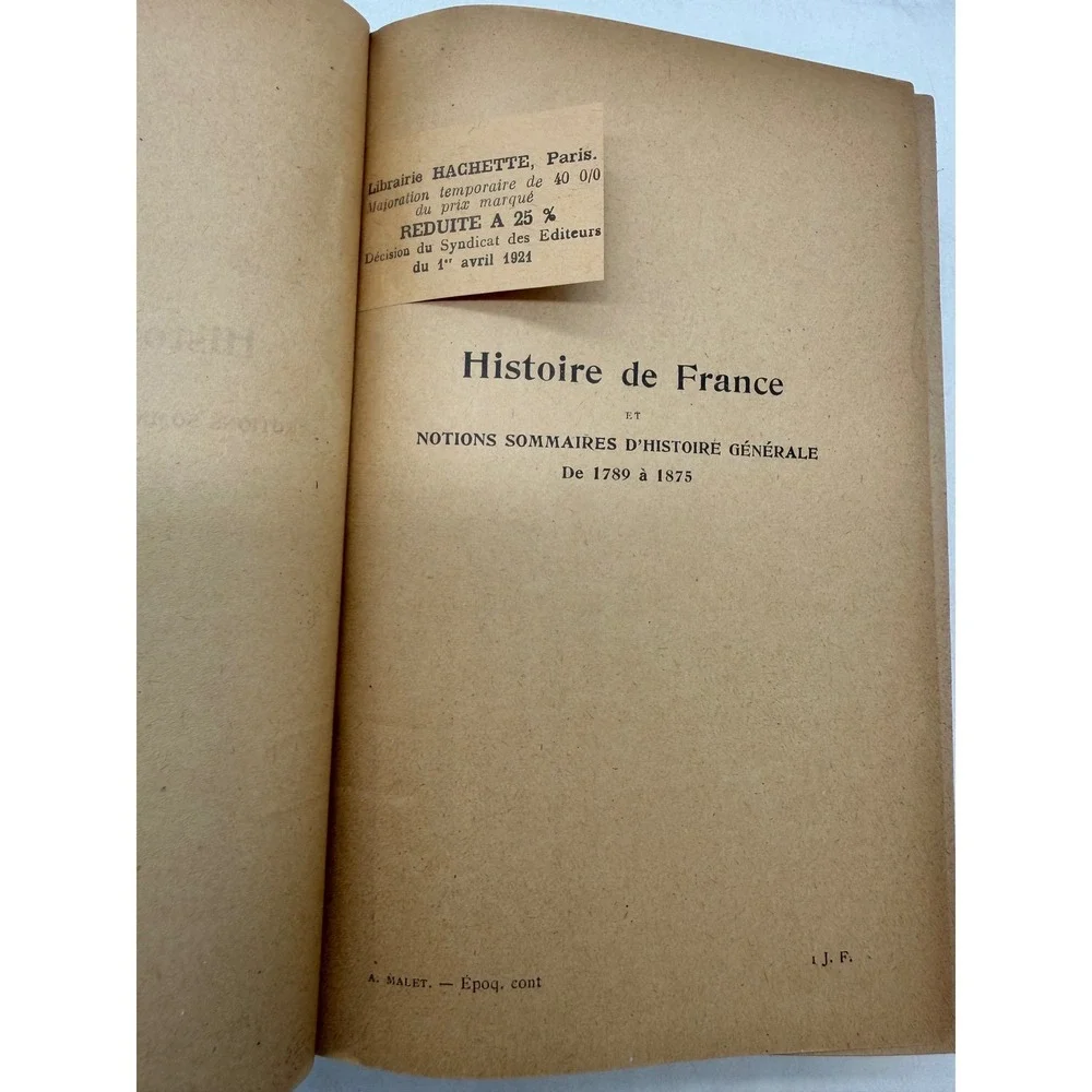 1922 Histoire de France Albert Malet Hachette Illustrated French History Book